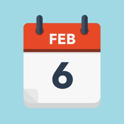 Calendar icon showing 6th February
